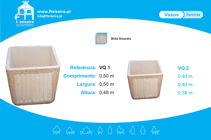 Vaso Quadrado em Brita