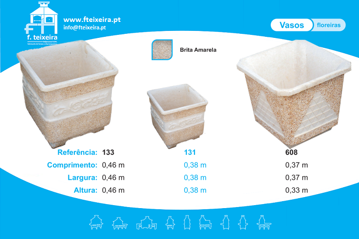 Vaso Quadrado em Brita